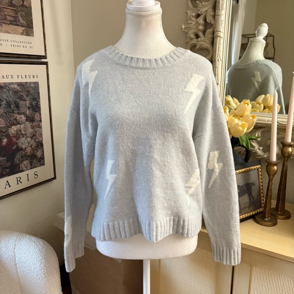 RAILS Perci Grey White Lightning Pull Over Sweater Size Small - Picture 3 of 9